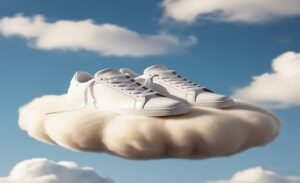 on cloud white shoes